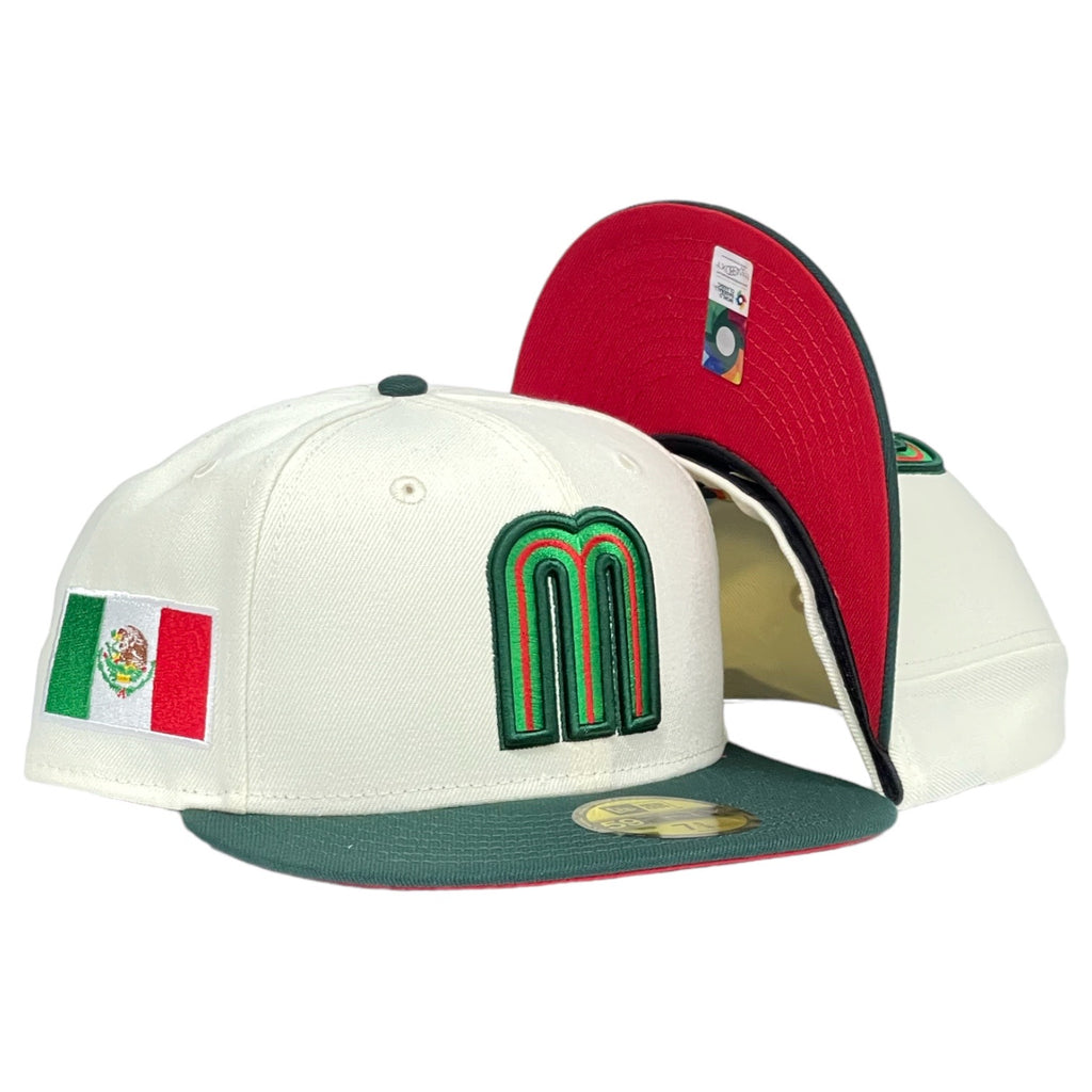 Mexico WBC New Era 59Fifty Fitted Hat - Chrome White / Dark green