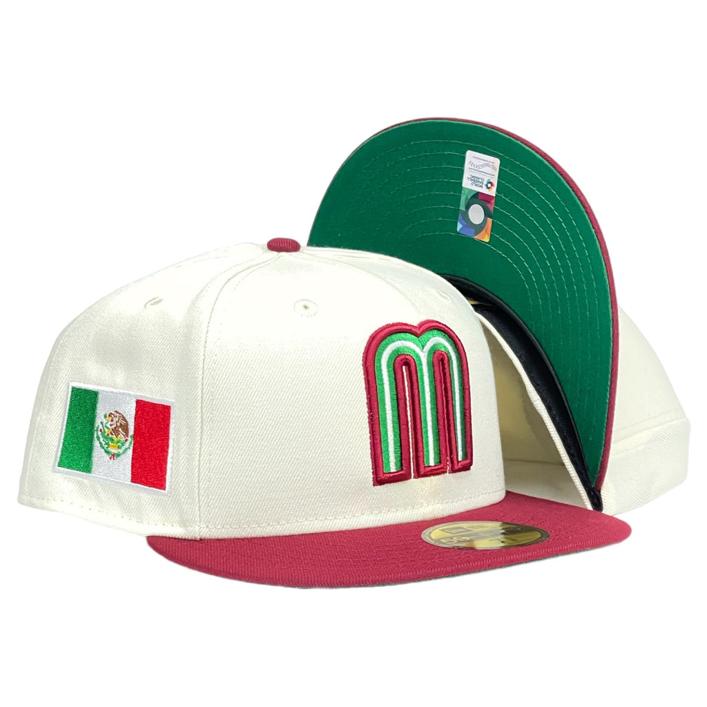 Mexico WBC New Era 59Fifty Fitted Hat - Chrome White / Cardinal Red