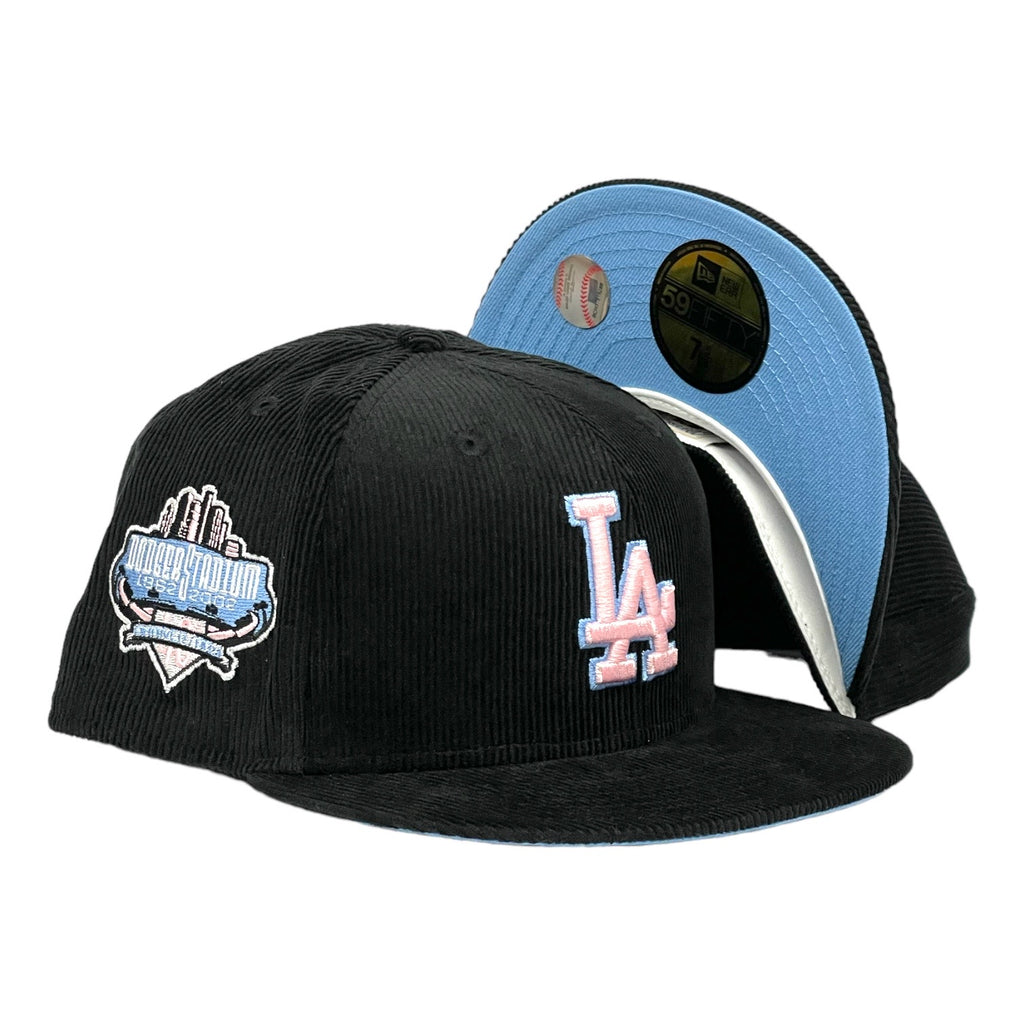 Los Angeles Dodgers "Black Cord Cotton Candy" New era 59Fifty Fitted Hat - Black Corduroy