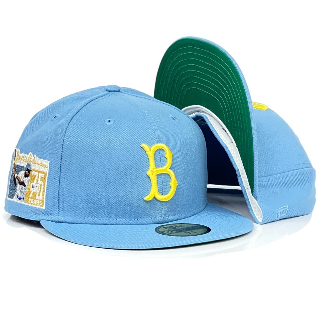 Brooklyn Dodgers Jackie Robinson 75th Anniversary "BRUIN JACKIE" New Era 59Fifty Fitted Hat - Sky Blue