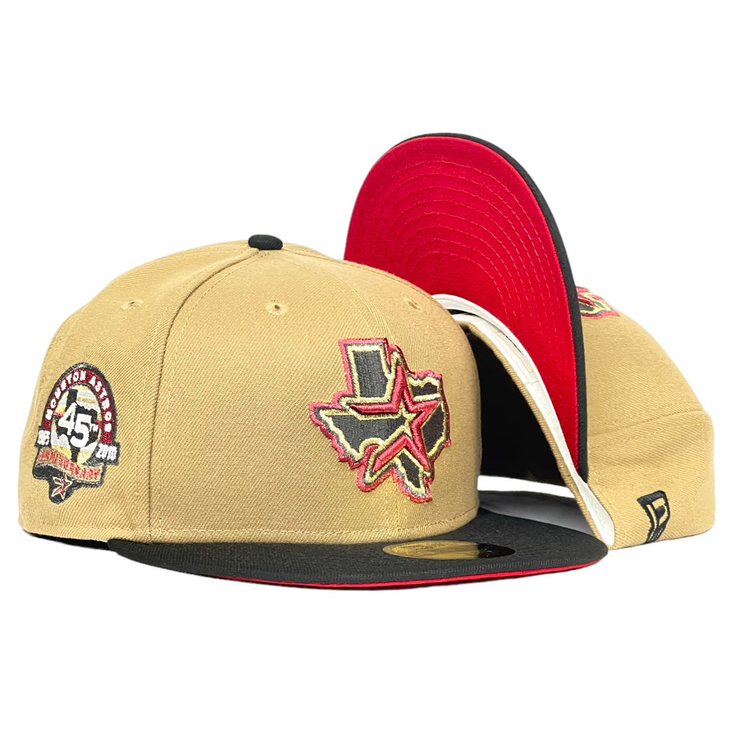 Houston Astros 45th Anniversary New Era 59FIFTY Fitted Hat - Khaki / Black