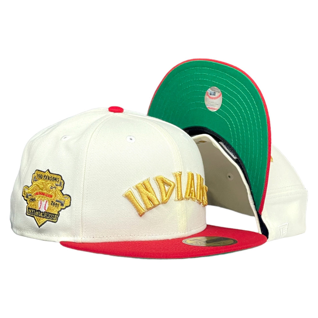 Cleveland Indians 100th Season Anniversary New Era 59Fifty Fitted - Chrome White / Walnut
