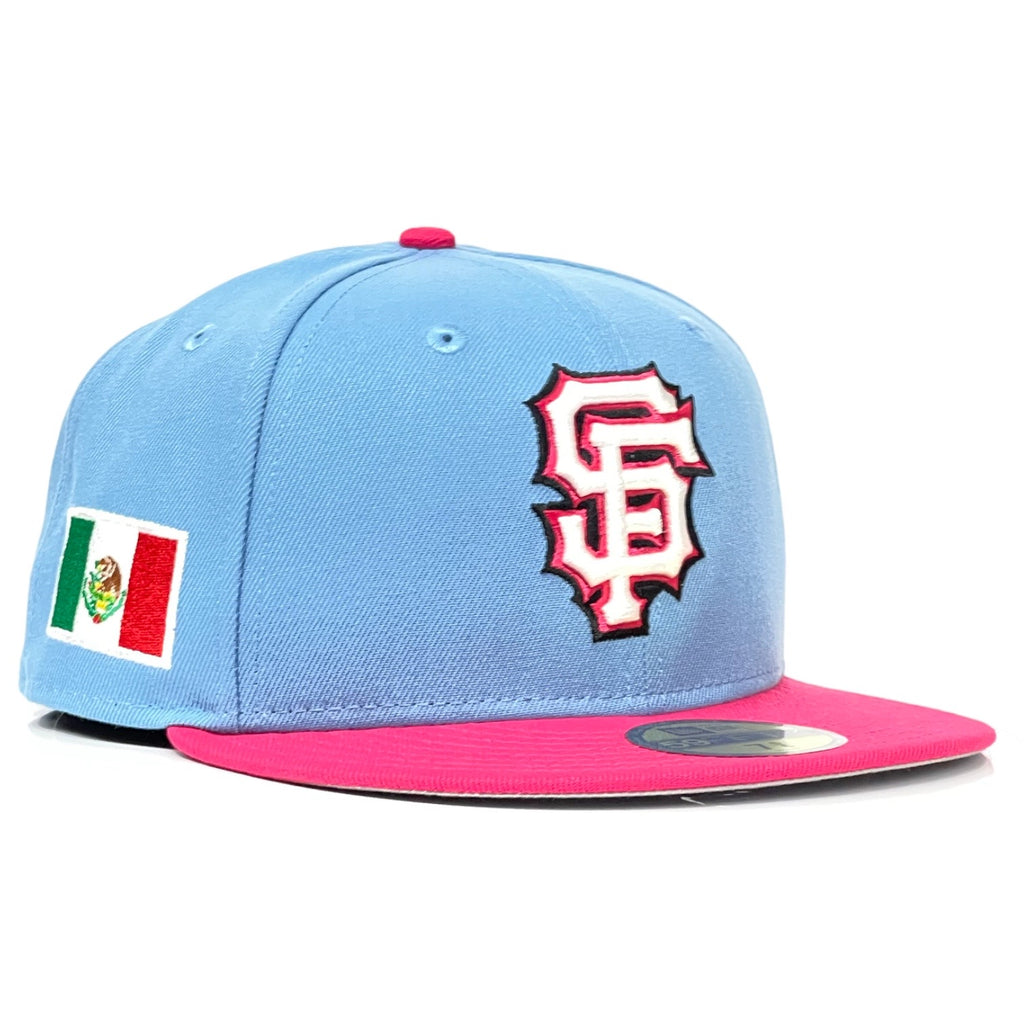San Francisco Giants New Era 59Fifty Fitted Hat - Sky Blue / Bright Rose