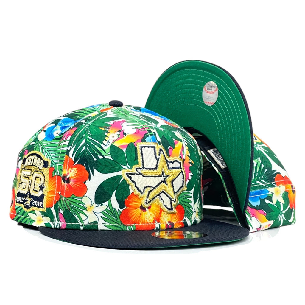 Houston Astros 50th Anniversary New Era 59Fifty Fitted - White Floral / Navy