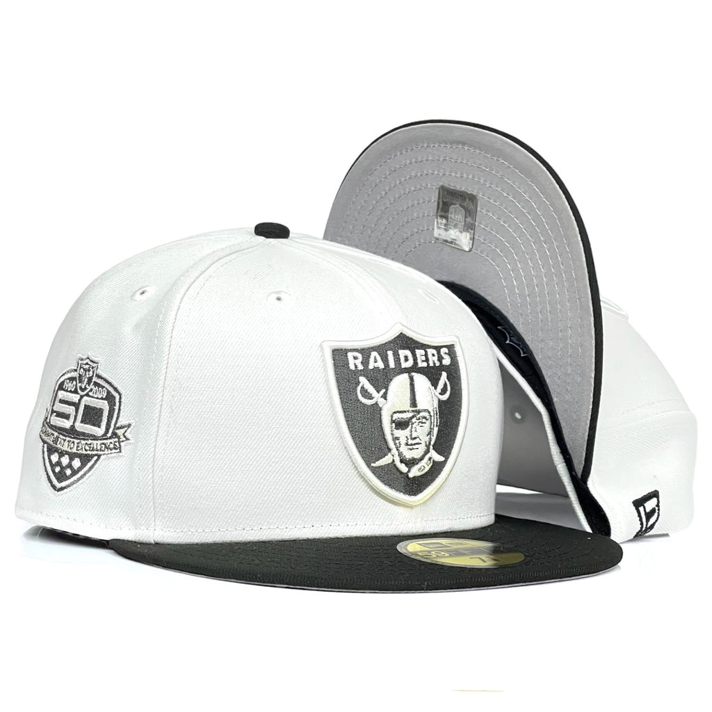 Las Vegas Raiders "Panda Pack" New Era 59Fifty Fitted Hat - White / Black