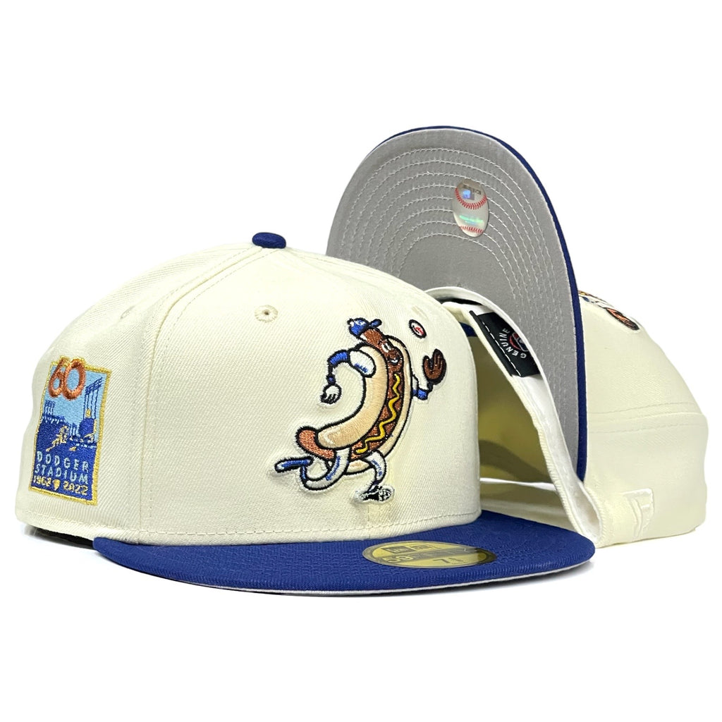 Los Angeles Dodgers Dodger Dog "Mascot Pack 2.0" New Era 59Fifty Fitted Hat - Chrome White/Royal