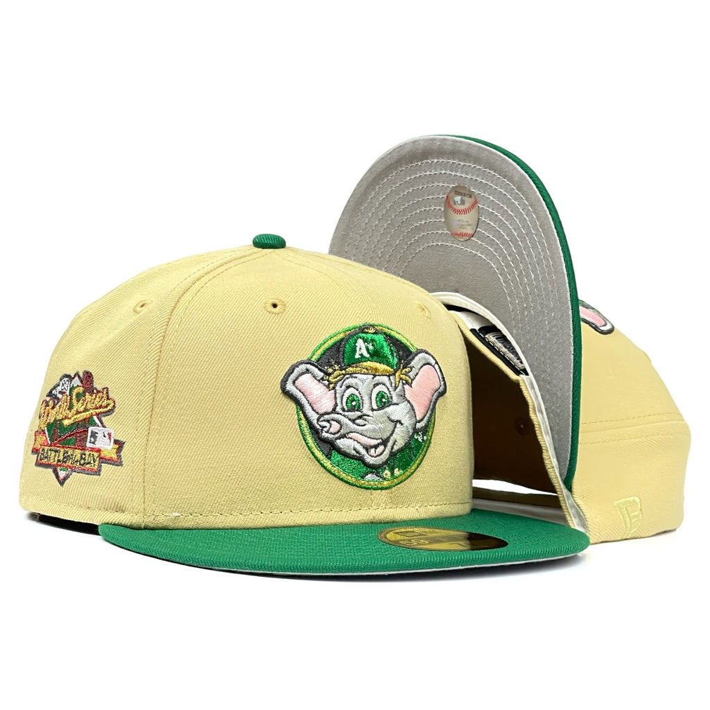 Oakland Athletics Stomper "Mascot Pack 2.0" New Era 59Fifty Fitted Hat - Vegas Gold / Green