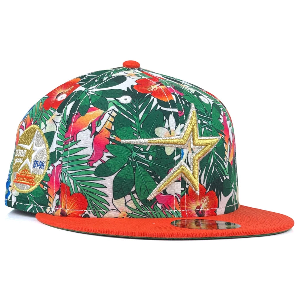 Houston Astros "Summer Vibin Floral" New Era 59Fifty Fitted Hat - Floral / Orange