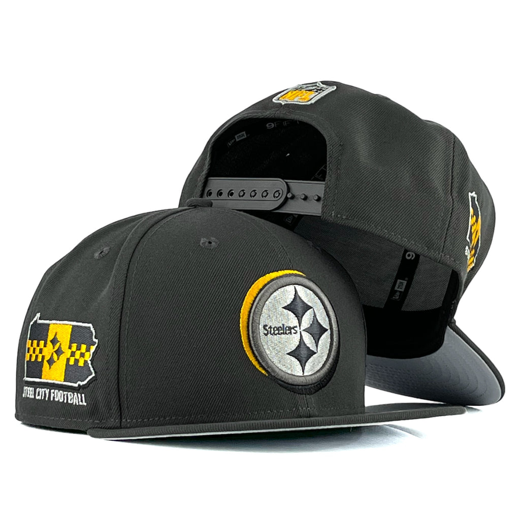 Pittsburgh Steelers 2024 NFL Draft New Era 9Fifty Snapback Hat - Charcoal Grey