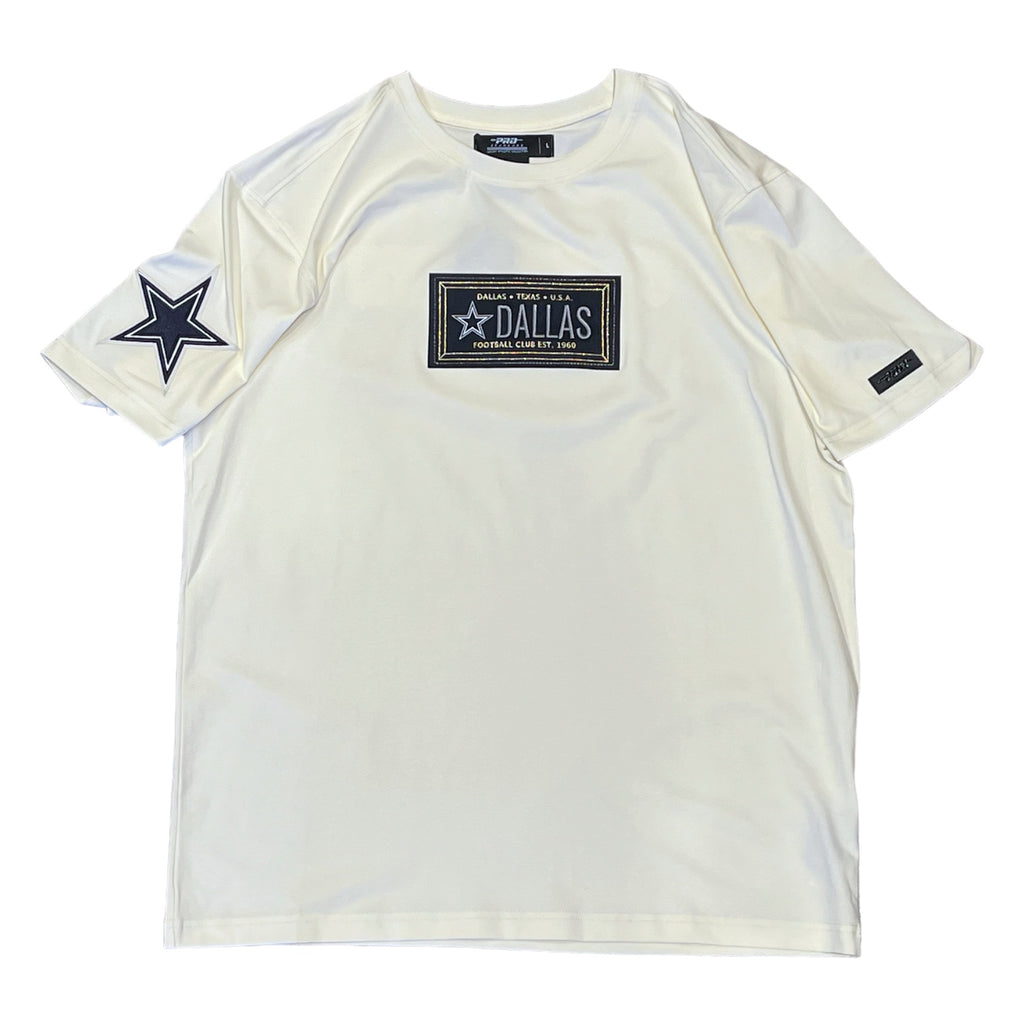 Dallas Cowboys Pro Standard Club Member Badge T Shirt- Cream