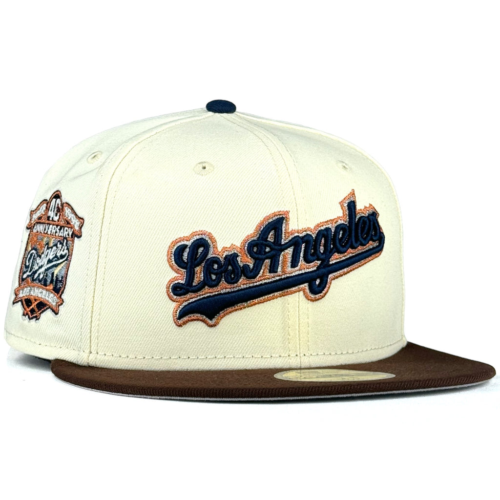 Los Angeles Dodgers "K2P In Store Drop" New Era 59Fifty Fitted Hat - Chrome White / Walnut