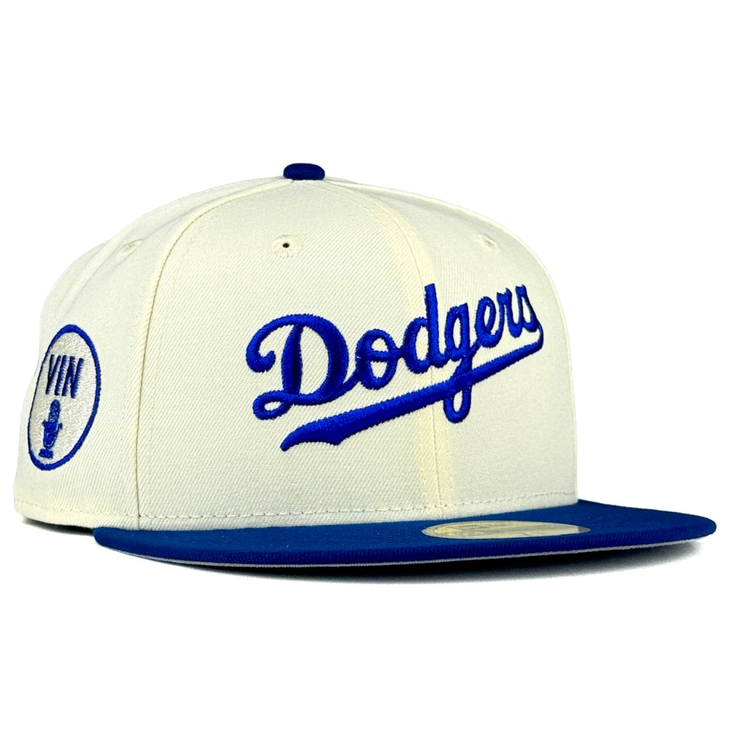 Los Angeles Dodgers “VIN” New Era 59Fifty Fitted Hat - Chrome White / Royal