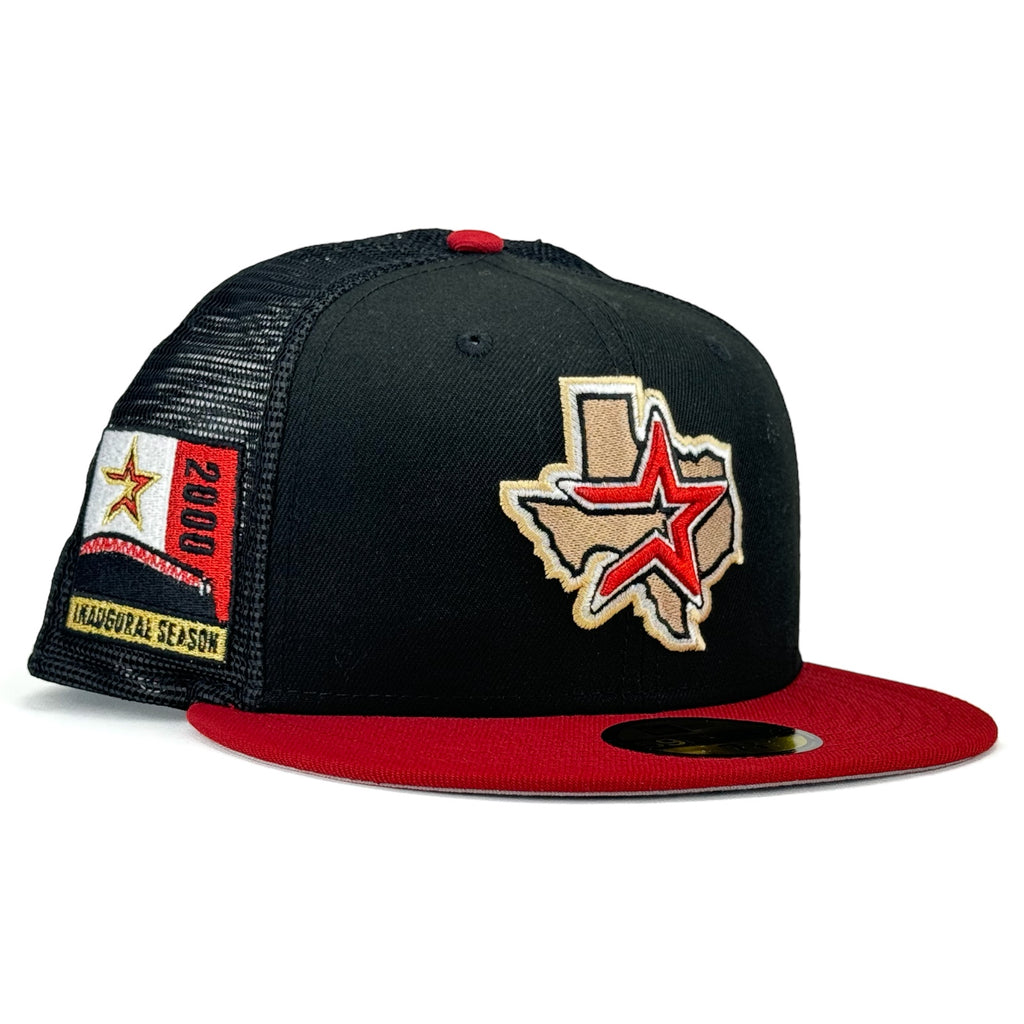 Houston Astros “Brickston” New Era 59Fifty Trucker Fitted Hat - Black / Brick Red