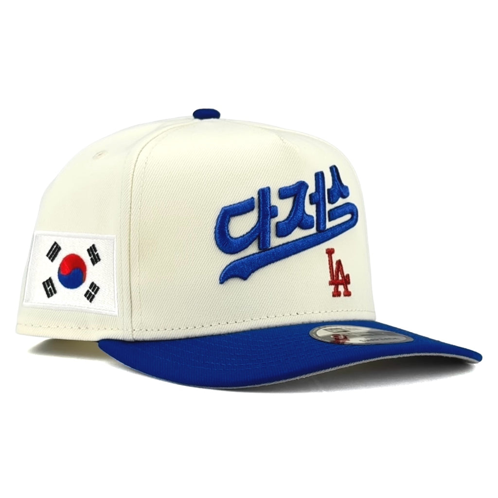 Los Angeles Dodgers "Korean Script" New Era 9Fifty A-Frame Snapback Hat - Chrome White