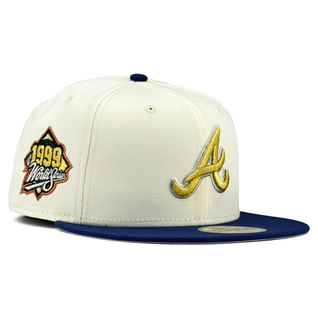 Atlanta Braves "K2P PACK" New Era 59Fifty Fitted Hat - Chrome White / Royal