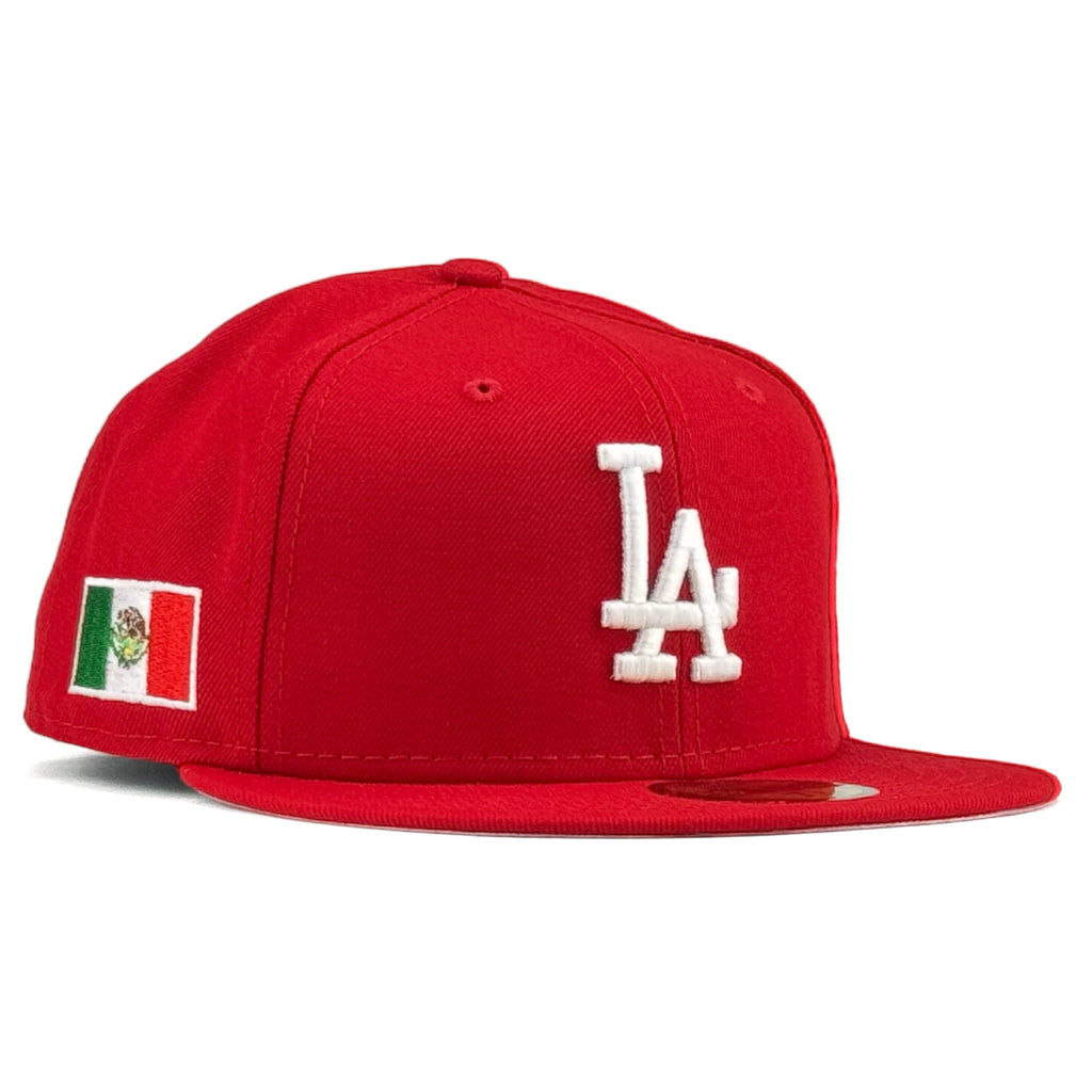 Los Angeles Dodgers Red Mexico Flag Side Patch New Era 59Fifty Fitted