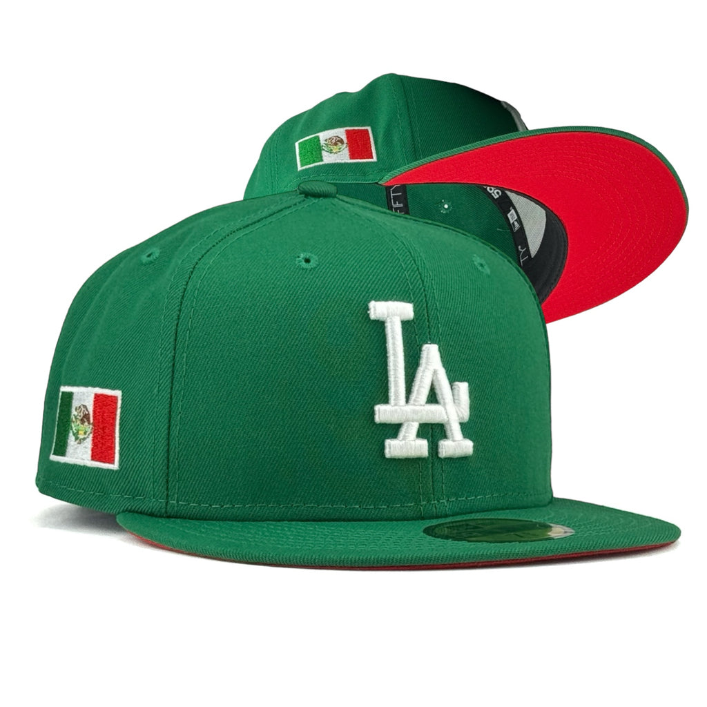 Los Angeles Dodgers Green Mexico Flag Side Patch New Era 59Fifty Fitted