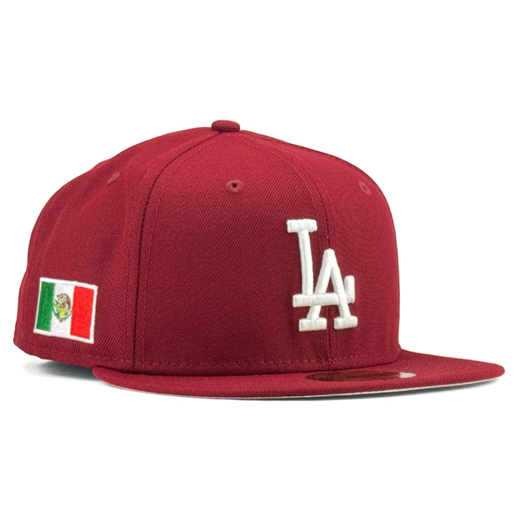 Los Angeles Dodgers Cardinal Mexico Flag Side Patch New Era 59Fifty Fitted