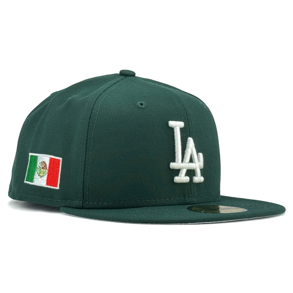 Los Angeles Dodgers Mexico Flag Side Patch New Era 59Fifty Fitted - Dark Green