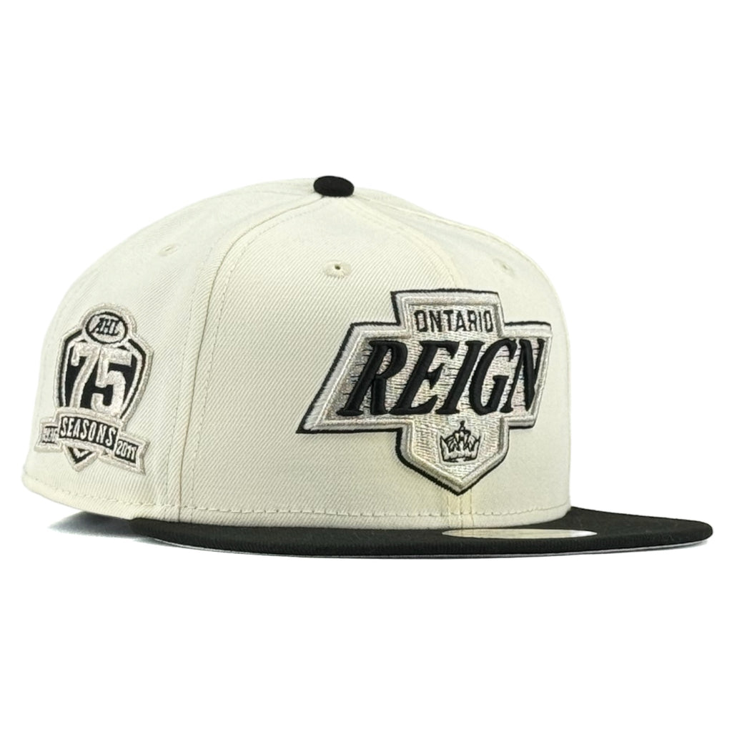 Ontario Reign "Face Off Pack” New Era 59Fifty Fitted Hat - Chrome White / Black