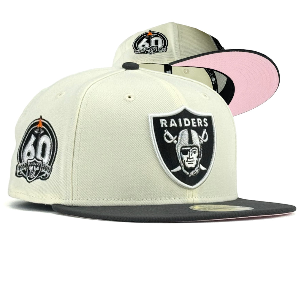 Las Vegas Raiders New Era 59Fifty Fitted Hat - Chrome White / Graphite