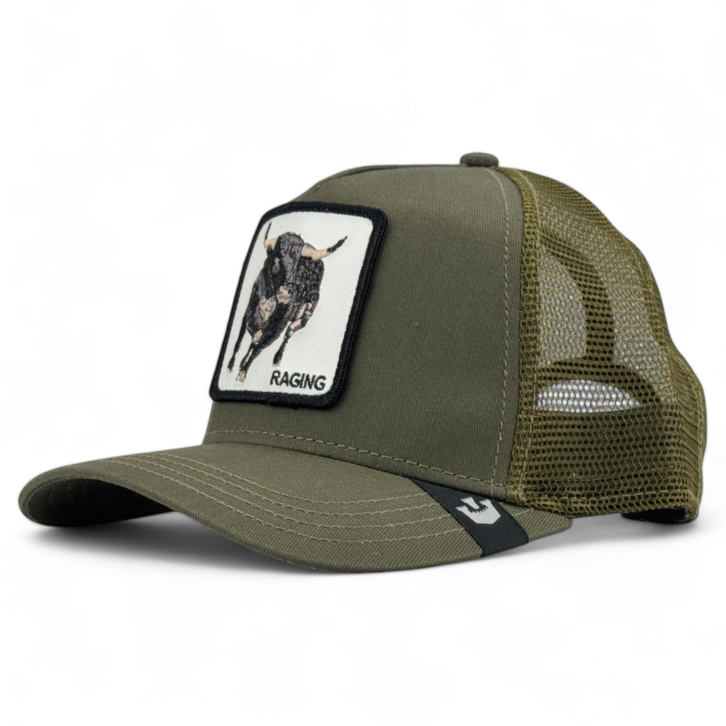 Bull Raging Goorin Bros. Trucker A-Frame Snapback - Olive