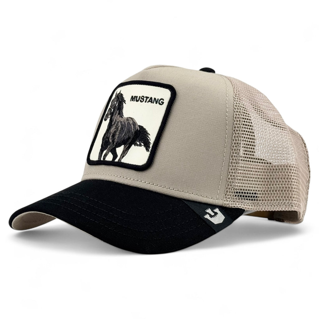 The Mustang Goorin Bros. Trucker A-Frame Snapback - Taupe / Black