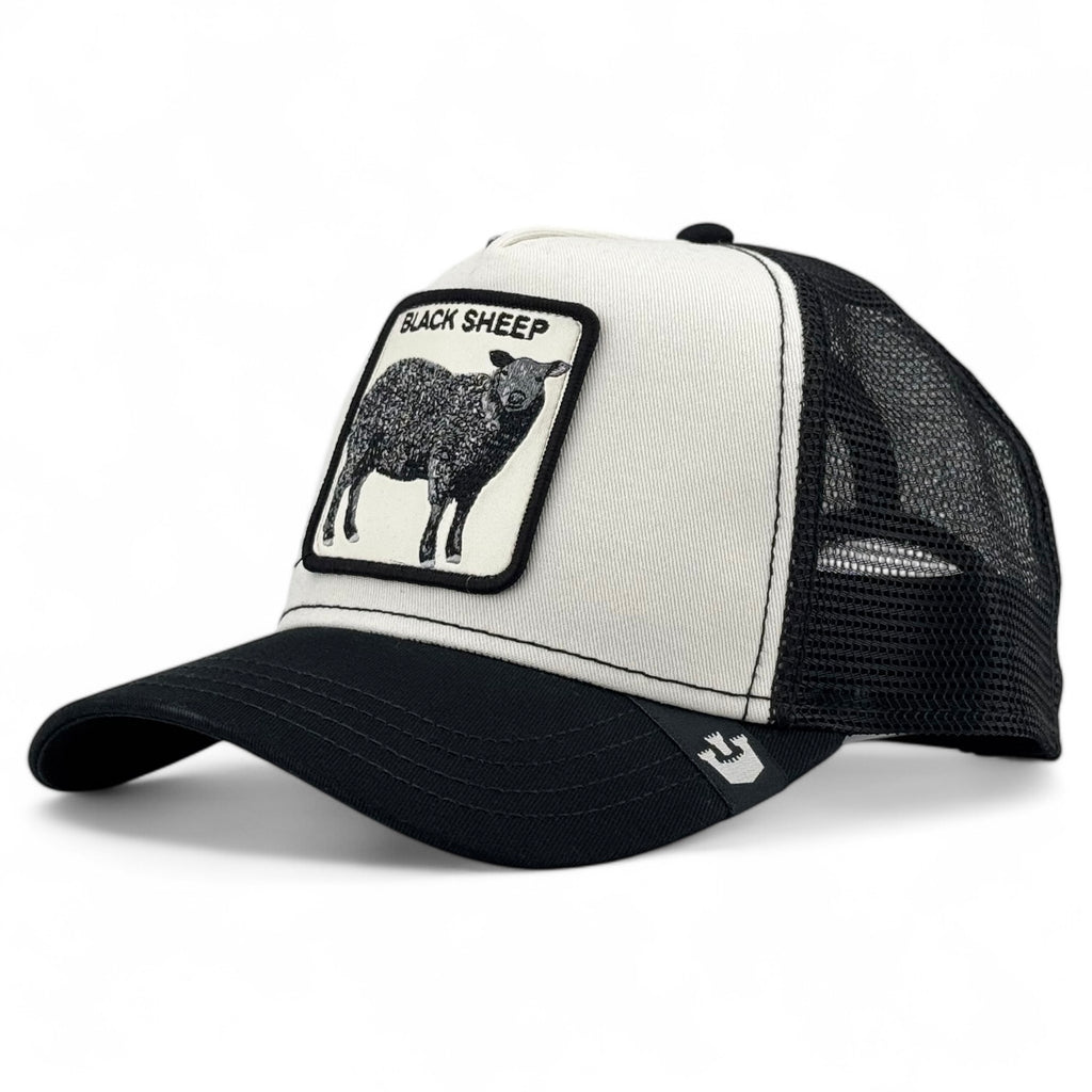 The Black Sheep Goorin Bros. Trucker A-Frame Snapback - White / Black