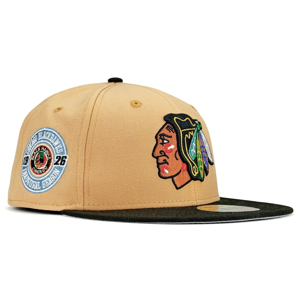 Chicago Blackhawks “NHL FACEOFF PACK” New Era 59Fifty Fitted Hat - Candy Pecan / Black