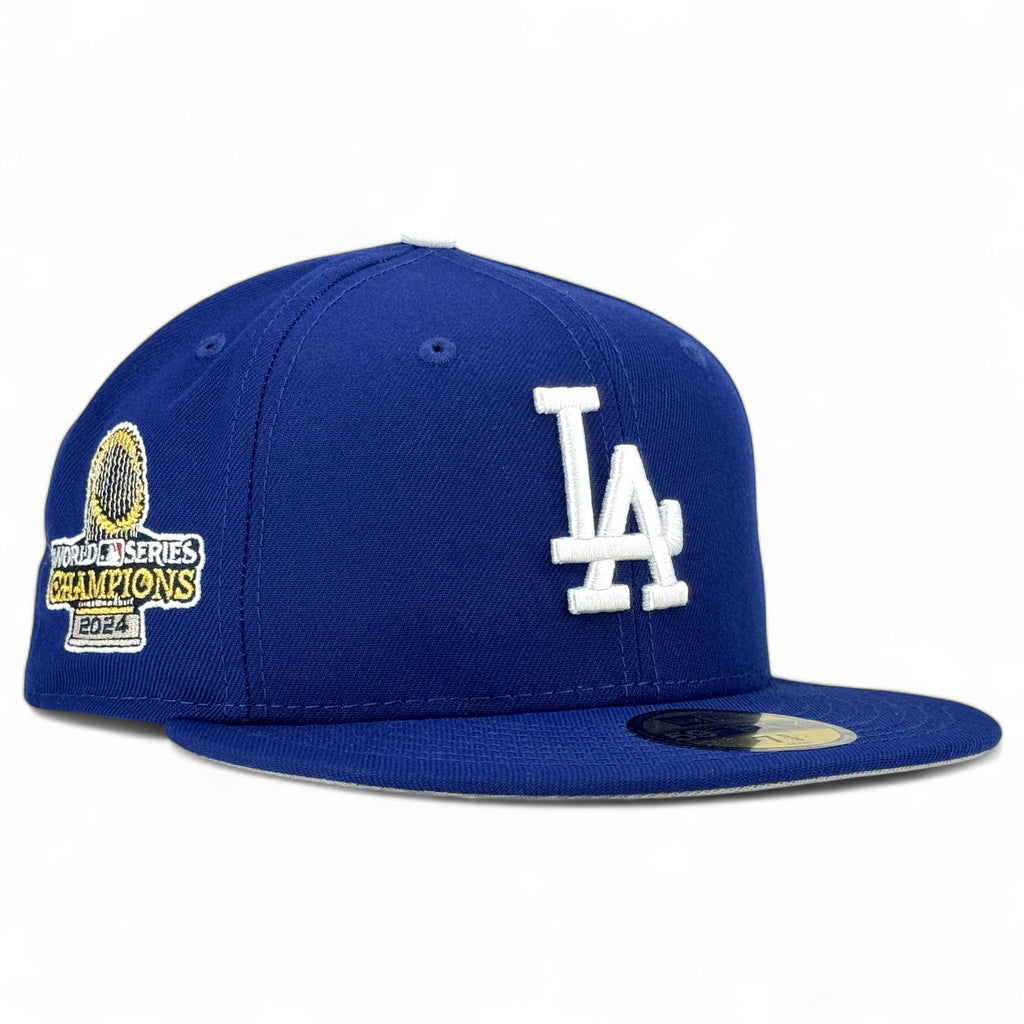 Los Angeles Dodgers 2024 World Series Champions Trophy New Era 59Fifty Fitted Hat - Royal