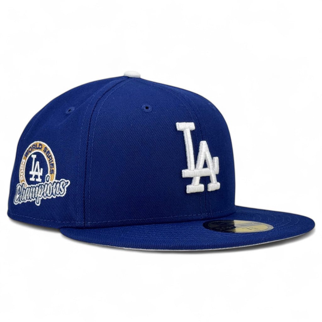 Los Angeles Dodgers 2024 WS Champions Round Banner New Era 59Fifty Fitted Hat - Royal