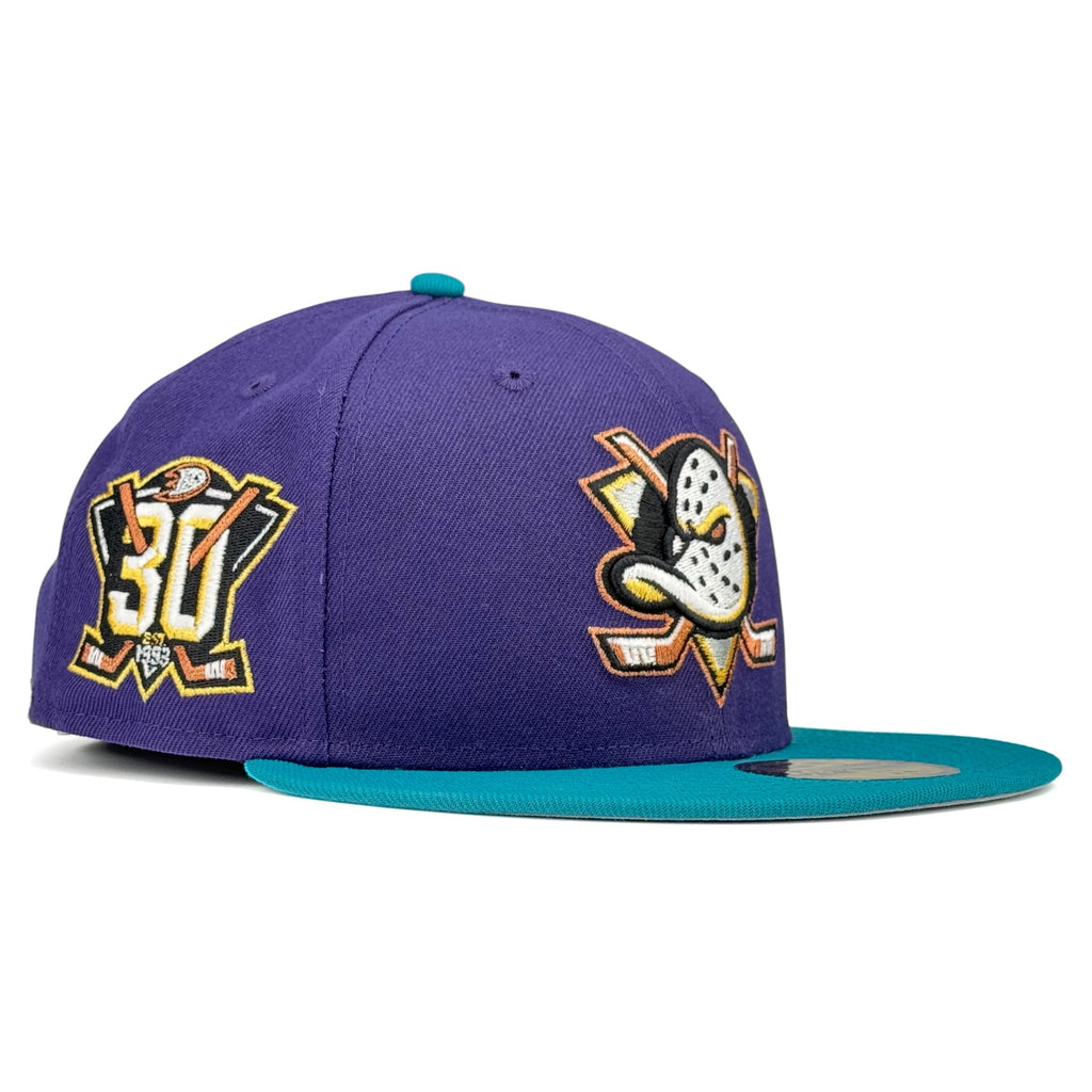 Anaheim Ducks “D3 Ducks” New Era 59Fifty Fitted Hat - Purple / Teal