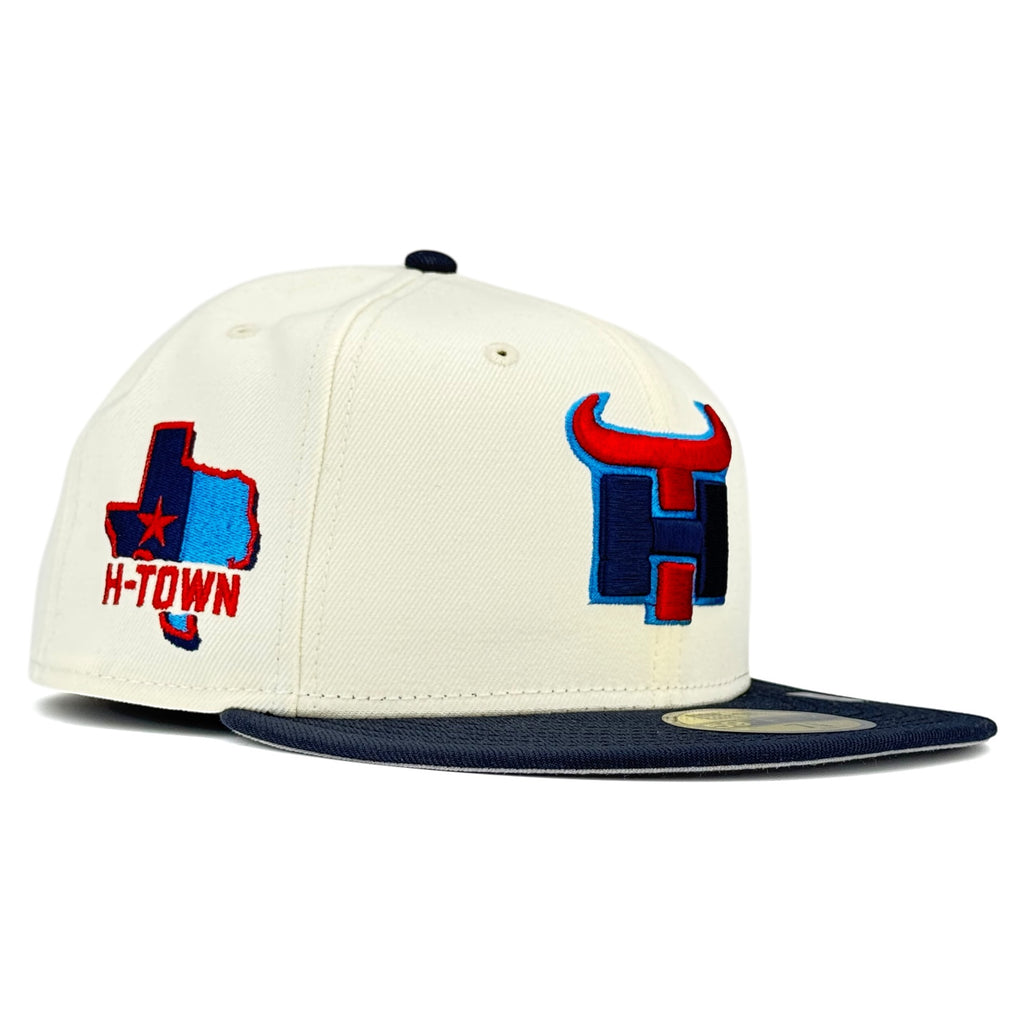 Houston Texans “H-TOWN HT” New Era 59Fifty Fitted Hat - Chrome White / Navy