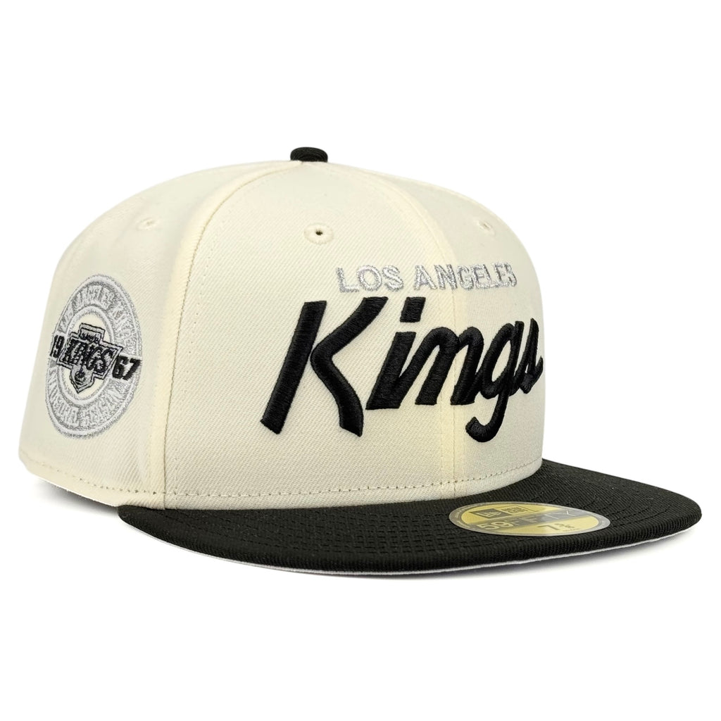 Los Angeles Kings “NHL FACEOFF PACK” New Era 59Fifty Fitted Hat - Chrome White / Black