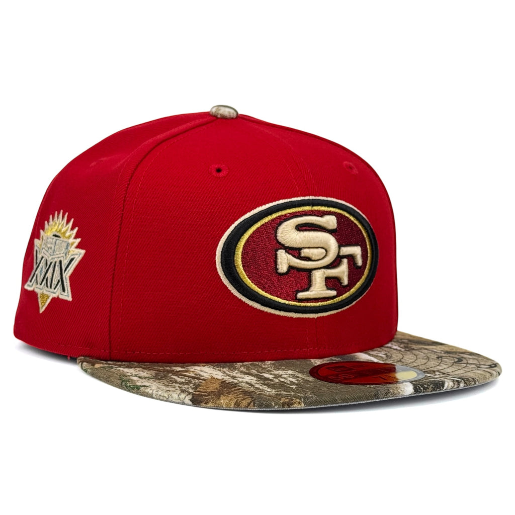 San Francisco 49ers “NFL Real Tree” New Era 59Fifty Fitted Hat - Red / Real Tree Camo