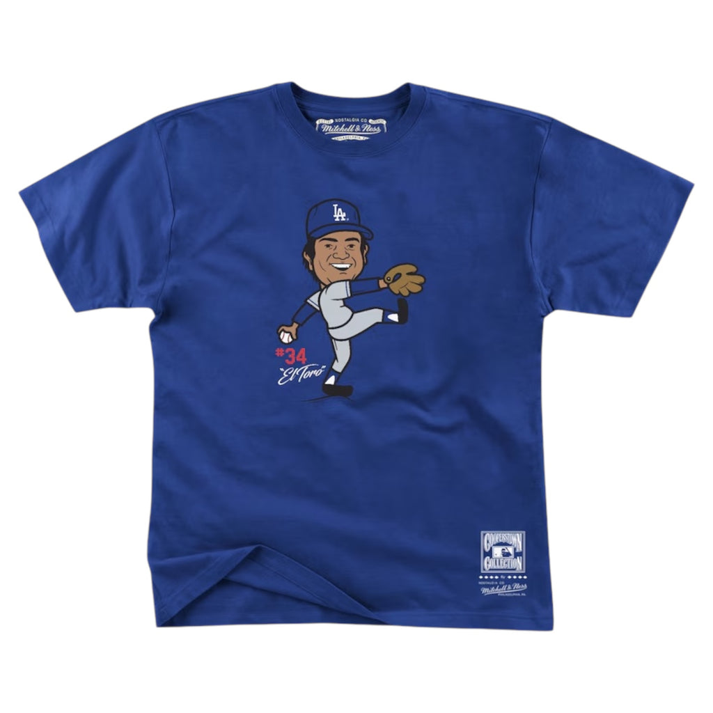 Los Angeles Dodgers Fernando Valenzuela "El Toro" #34 Mitchell & Ness T-Shirt - Royal