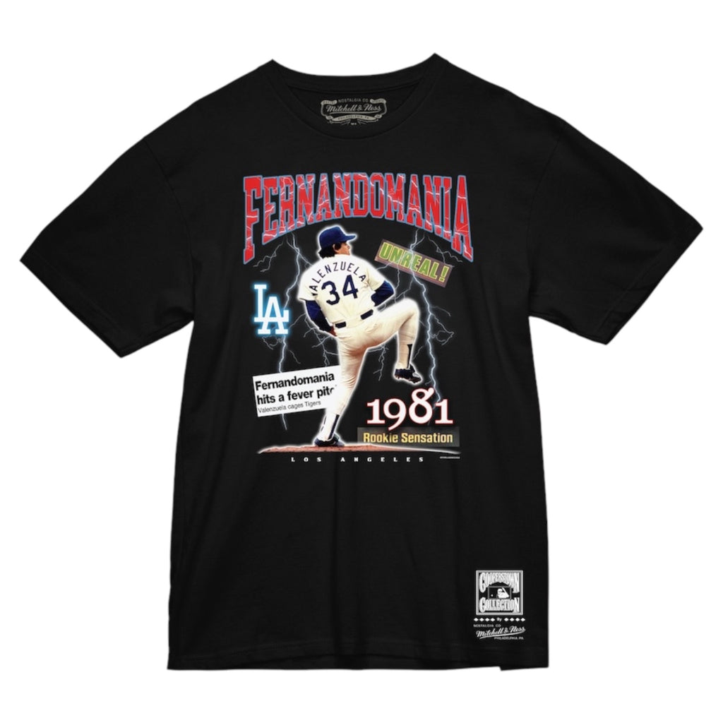 Los Angeles Dodgers Fernando Valenzuela "Fernandomania" Mitchell & Ness T-Shirt - Black