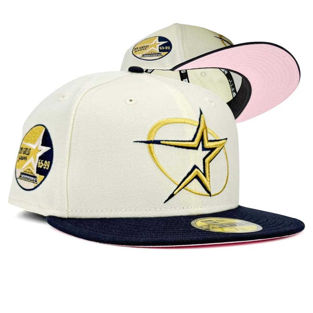 Houston Astros “HTX Pinkies Up” New Era 59Fifty Fitted Hat - Chrome White / Navy