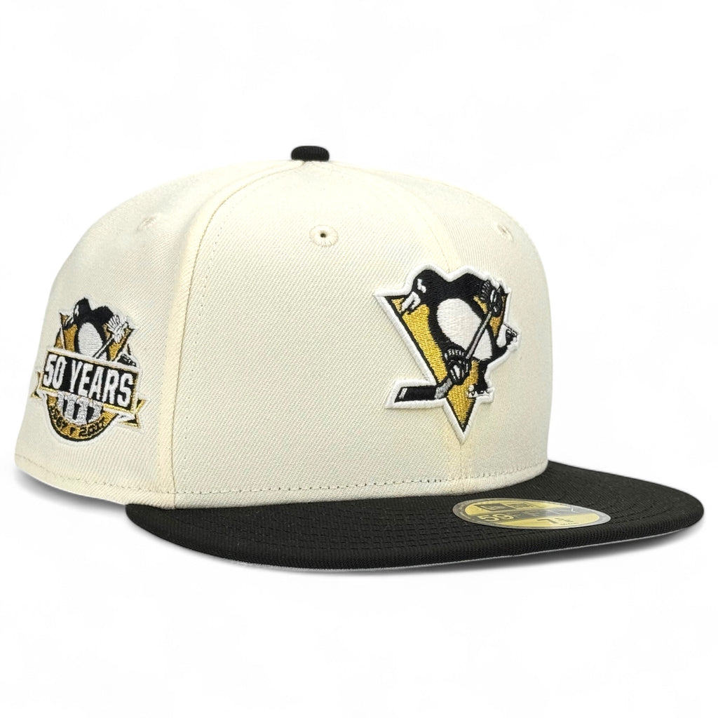 Pittsburgh Penguins "NHL FACEOFF PACK" New Era 59Fifty Fitted Hat - Chrome White / Black