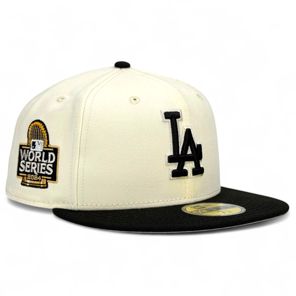 Los Angeles Dodgers "Trophy Hunting" 2024 World Series New Era 59Fifty Fitted Hat - Chrome White / Black