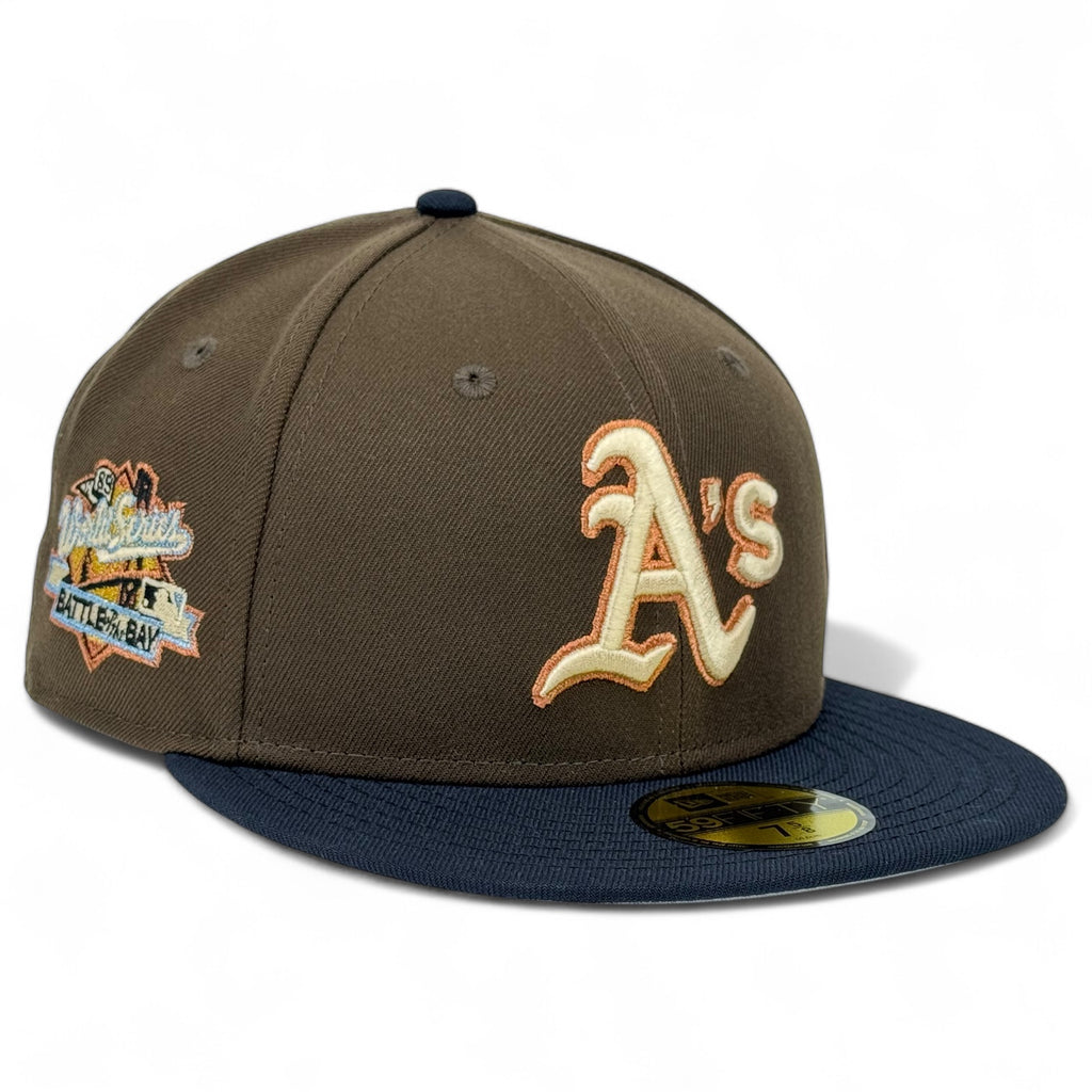 Oakland Athletics "Tikimon" New Era 59Fifty Fitted Hat - Walnut / Navy