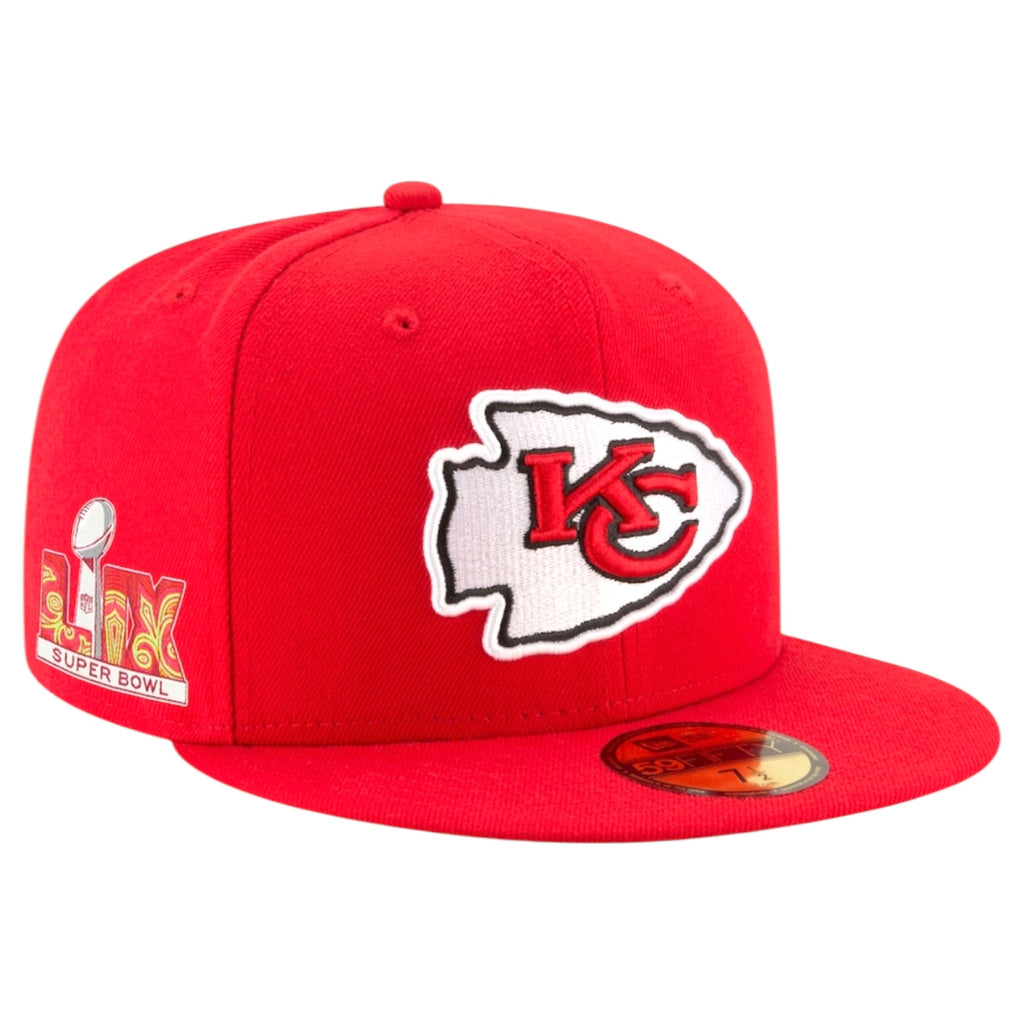 Kansas City Chiefs LIX Super Bowl Side Patch New Era 59Fifty Fitted Hat - Red