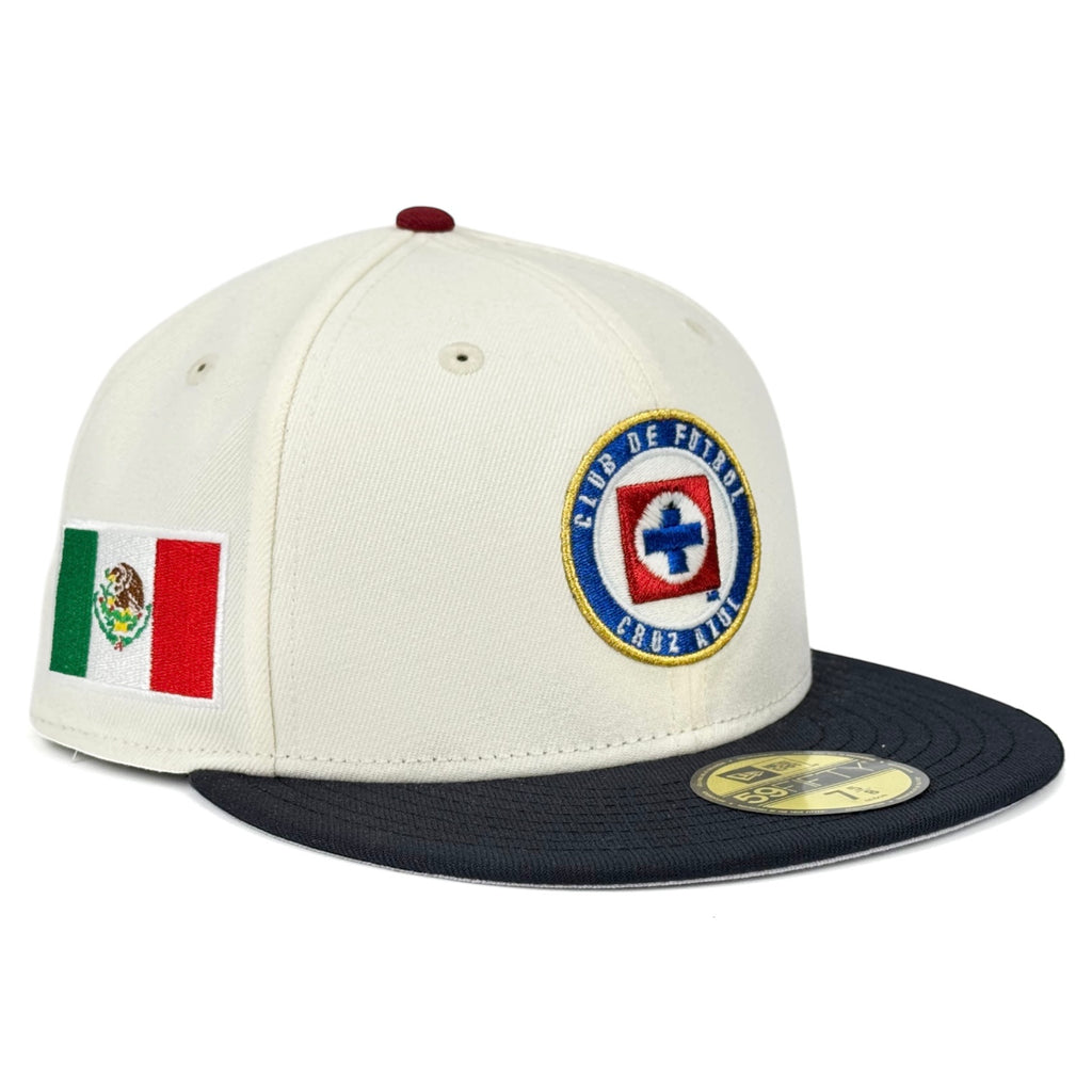 Cruz Azul (Liga MX) New Era 59Fifty Fitted Hat - Chrome White / Black