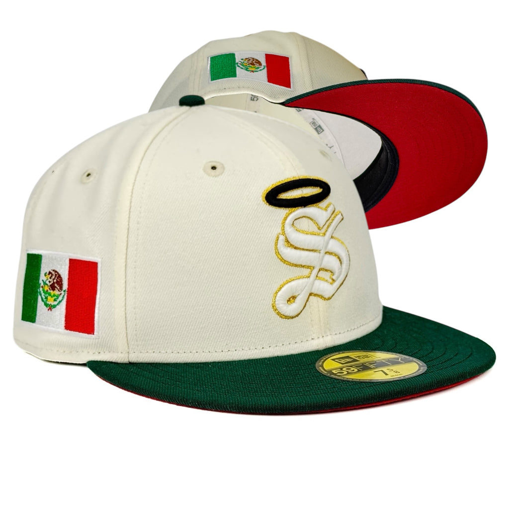 Santos FC (Liga MX) New Era 59Fifty Fitted Hat - Chrome White / Dark Green