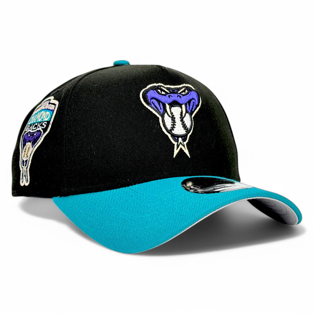 Arizona Diamondbacks Inaugural Season New Era 9Forty A-Frame Snapback Hat - Black / Teal