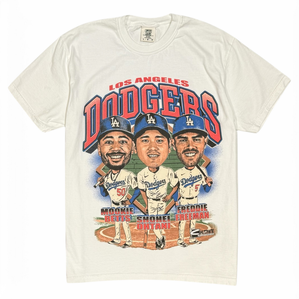 Los Angeles Dodgers 3 Amigos T-Shirt - Off White