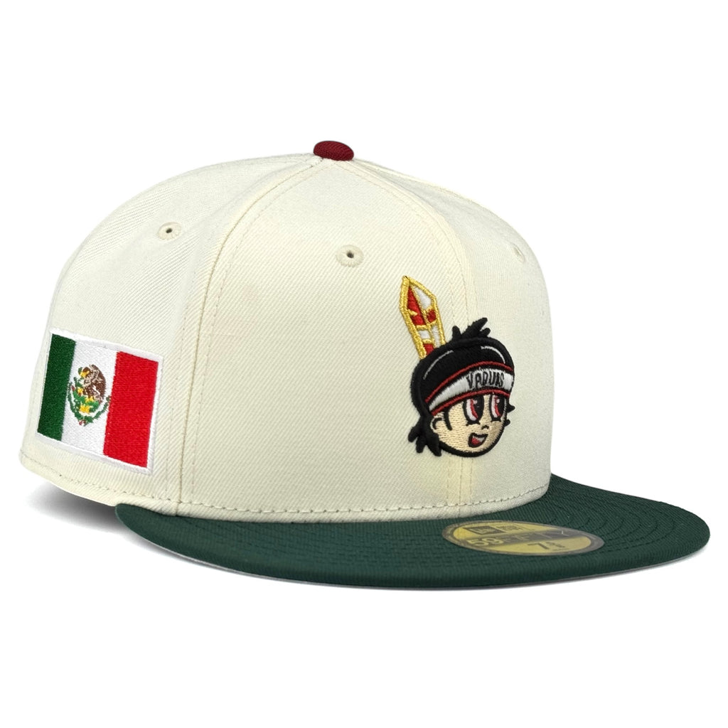 Yaquis de Obregón New Era 59Fifty Fitted Hat - Chrome White / Dark Green