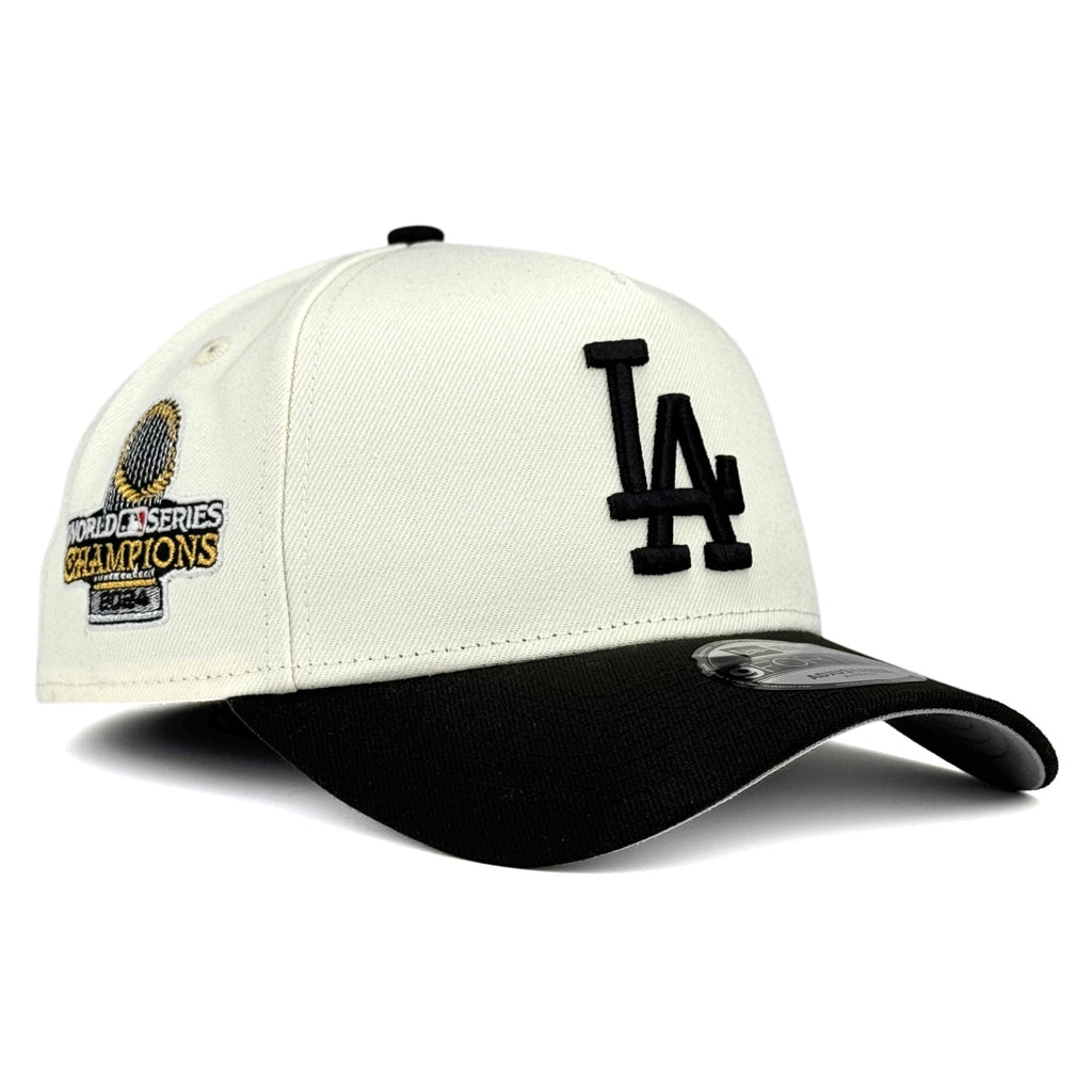 Los Angeles Dodgers "World Series" New Era 9Forty A-Frame Snapback Hat - Chrome White / Black