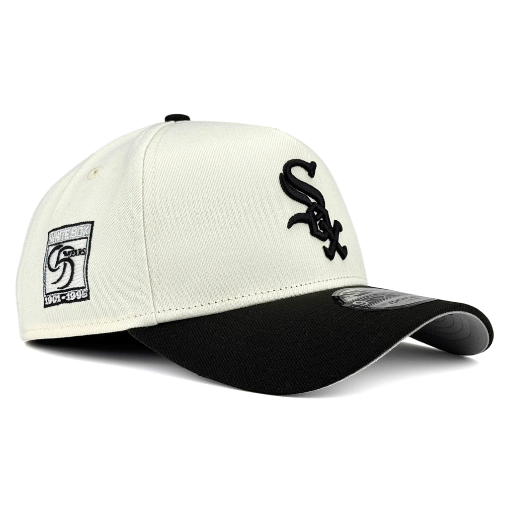 Chicago White Sox "Black Sox" New Era 9Forty A-Frame Snapback Hat - Chrome White / Black