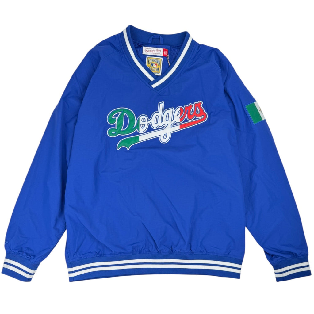 Los Angeles Dodgers Mexico Flag Mitchell & Ness Lightweight V-Neck Pullover Jacket - Royal